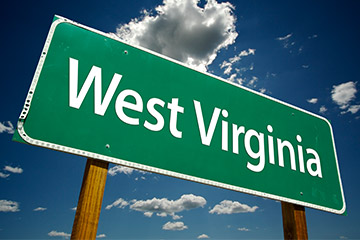 A green West Virginia road sign